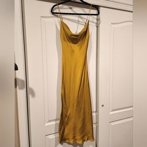 XS Zara- Golden Silk Slip Dress